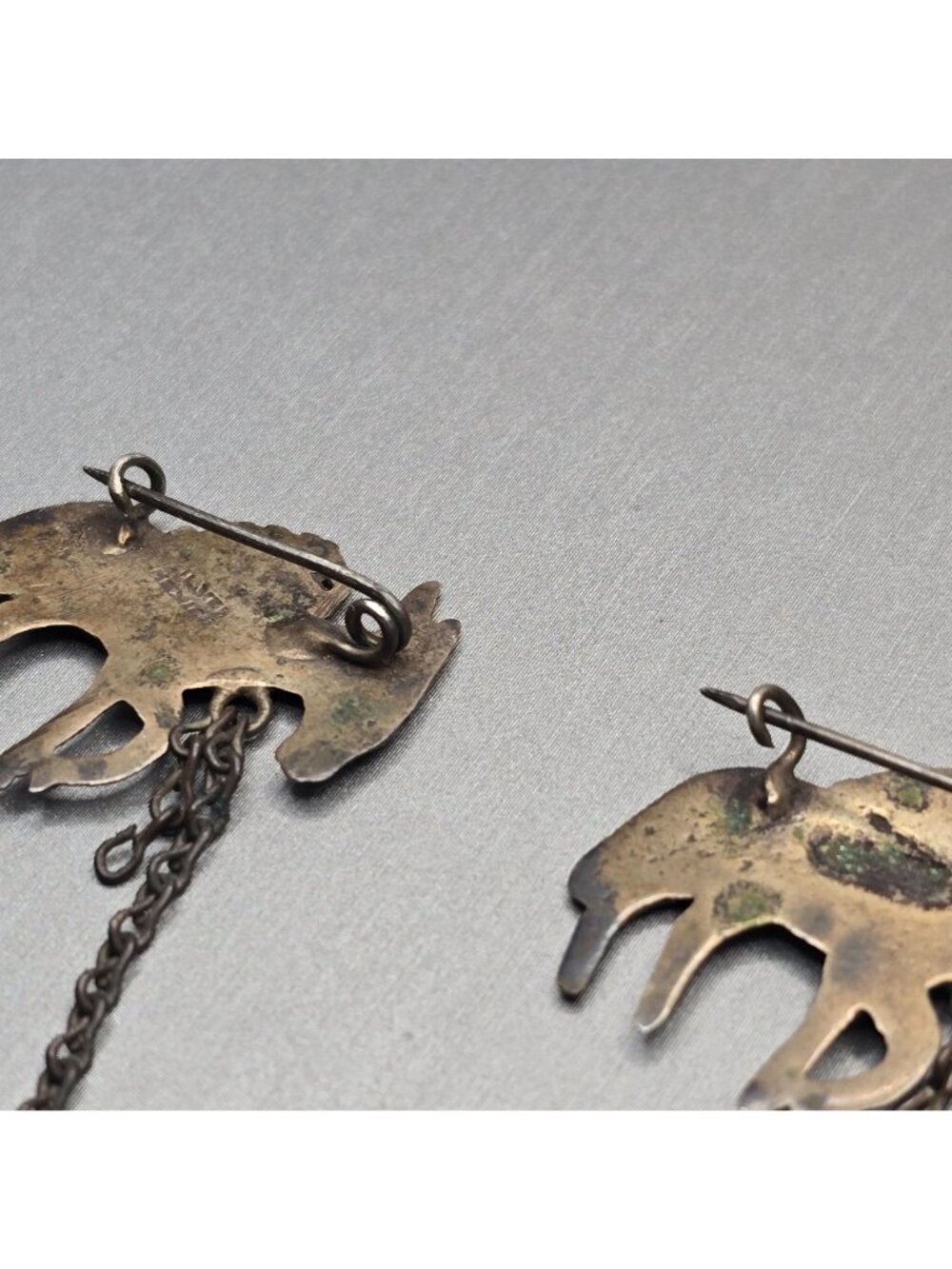 Vintage Taxco Sterling Silver Mule Donkey Chatelaine Brooch Mexican Pin - Picture 7 of 13